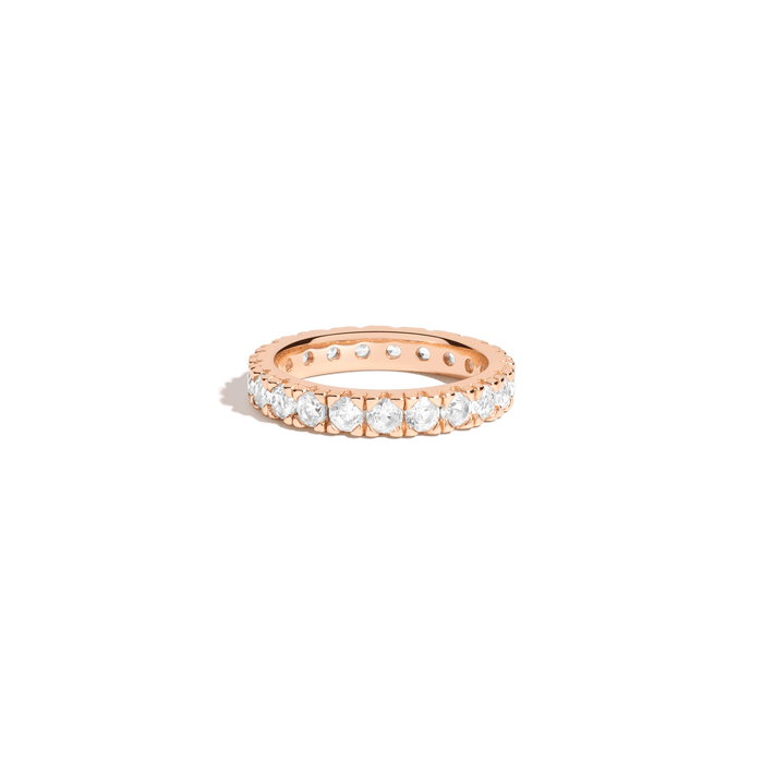 2ct Lab Grown White Sapphire Eternity Ring Vermeil Rose Gold First