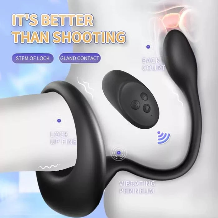3 in 1 Dual Motor Vibrating Cock Ring & Anal Plug