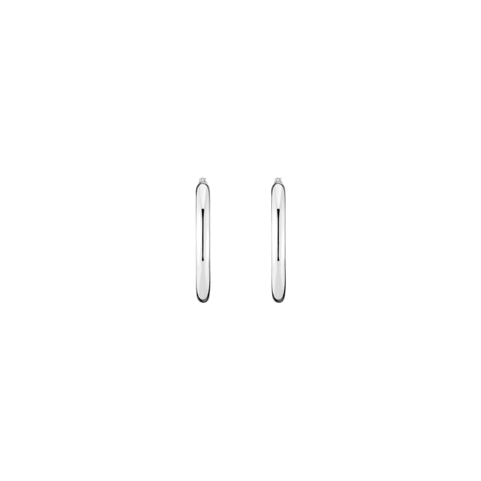 3mm Silver Hoop Earrings - 25mm Sterling Silver White Gold Pair Single