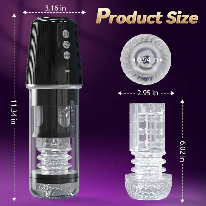 4 in 1 Rotating Sucking Enjoy Inflation & Twist Massage Fun Masturbation Stroker