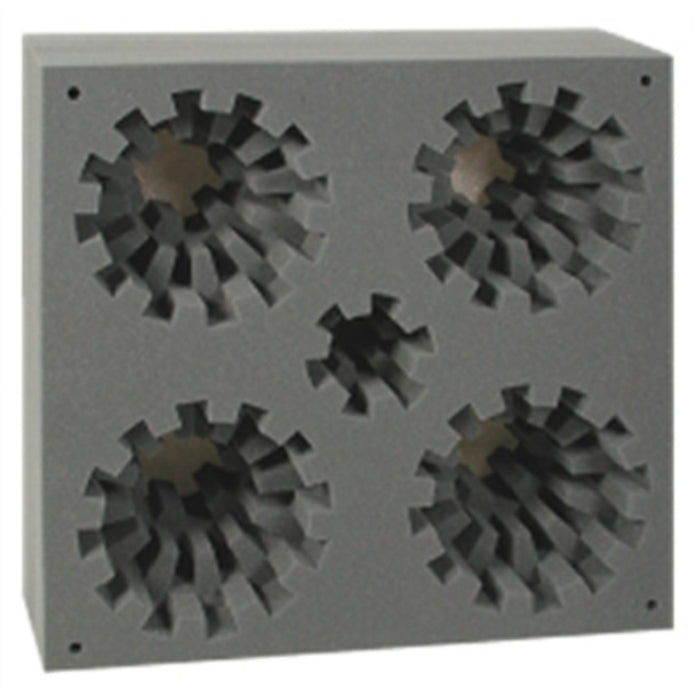 <!010>5 hole transporter floral vase block used in funeral service operations, from lynch supply