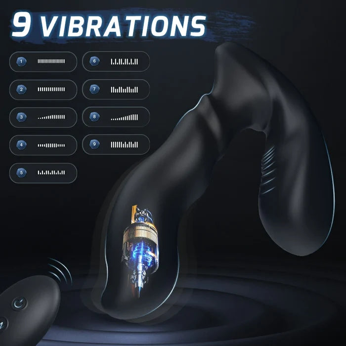 9 Vibration Prostate Massager with Remote Control Anal Plug