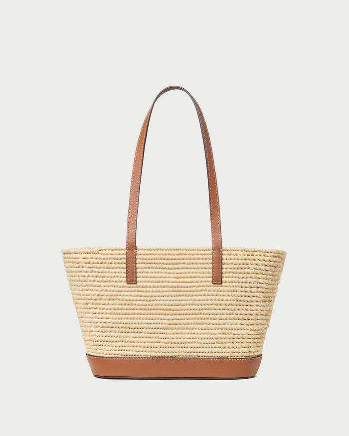 Adler Small Straw Basket in Natural Cognac