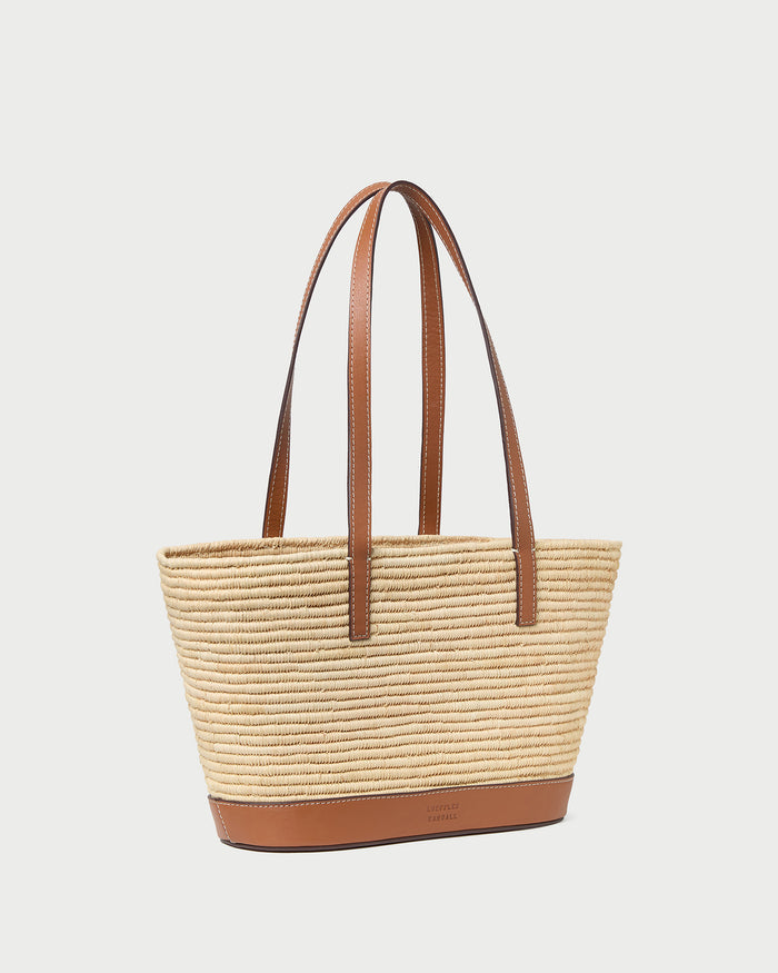 Adler Small Straw Basket in Natural Cognac