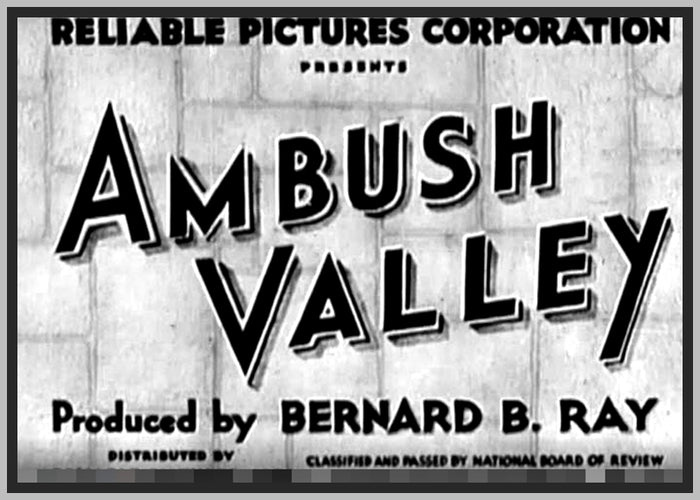 AMBUSH VALLEY - 1936 - BOB CUSTER - RARE DVD