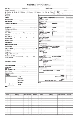 AMERICAN FUNERAL RECORD BOOK-REVISED EDITION
