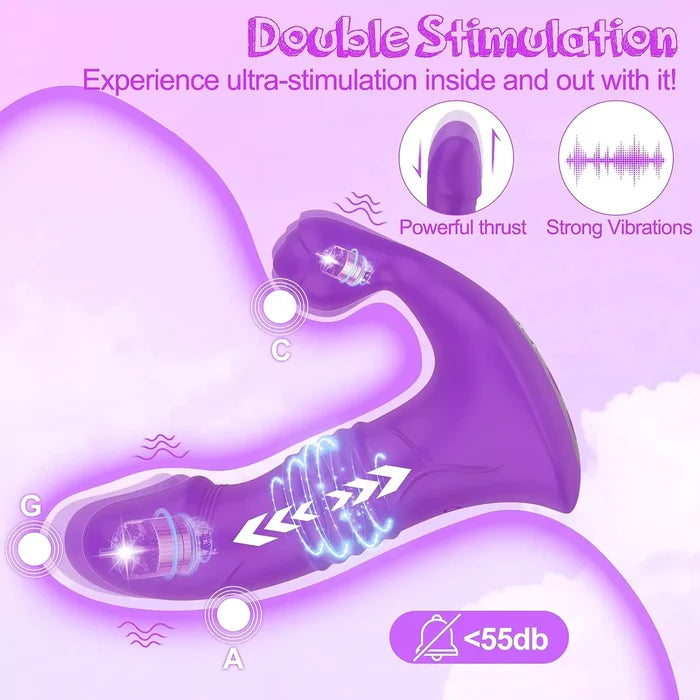 App Control Thrusting Dildo & Clitoral Stimulation