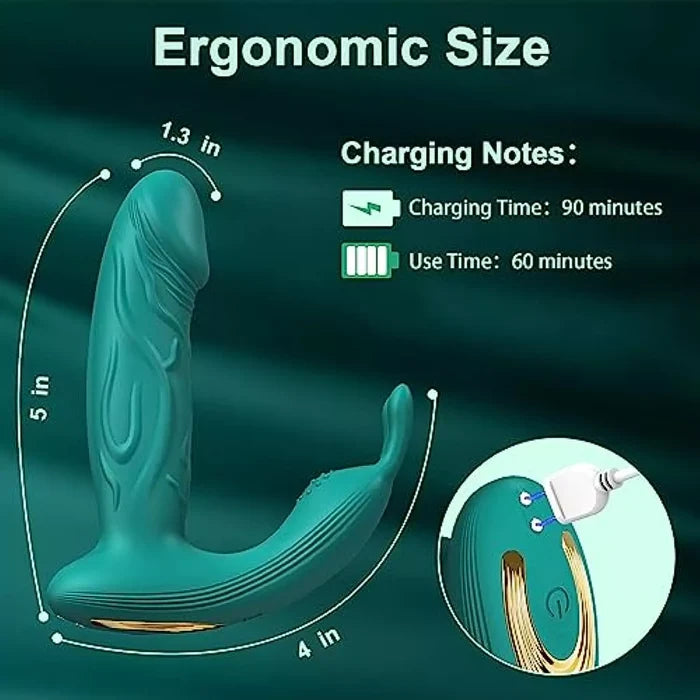 APP Control Vibrating Wiggling Butterfly Wearable G-Spot Dildo