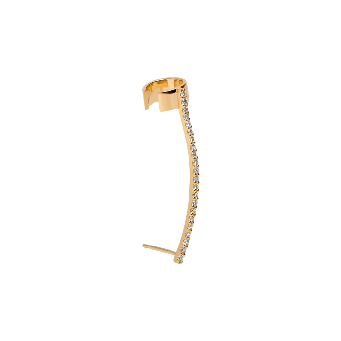 Archival Path Ear Climber Cuff Vermeil Yellow Gold Single