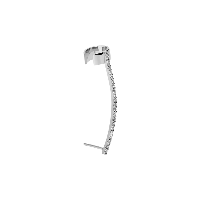 Archival Path Ear Climber Cuff Vermeil White Gold Single
