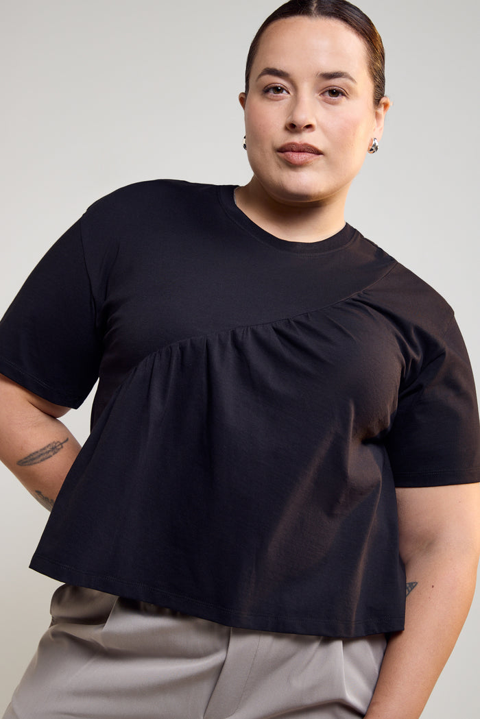 Asymmetrical Cotton T-Shirt - 9199