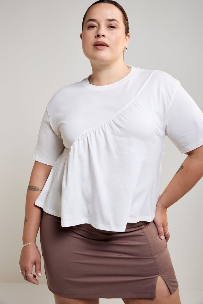 Asymmetrical Cotton T-Shirt - 9199