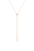 Aurate x Frye: Lab Grown White Sapphire Bolo Necklace Yellow Vermeil First