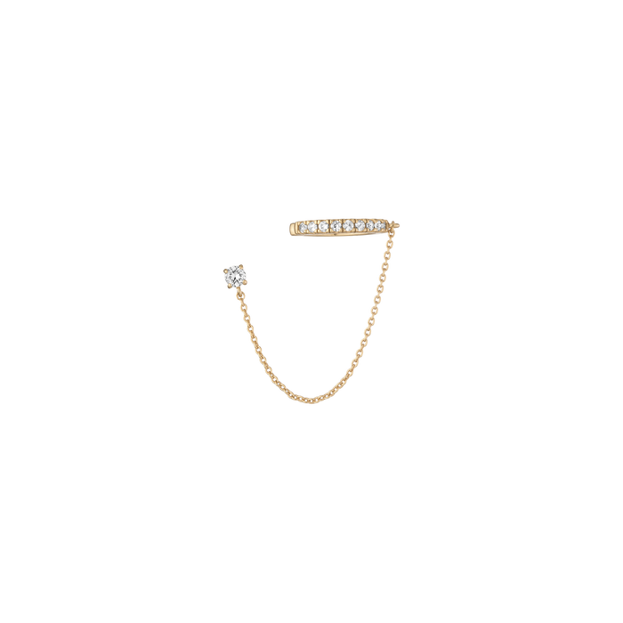 Aurate x Frye: Lab Grown White Sapphire Stud and Ear Cuff Vermeil Yellow Gold First