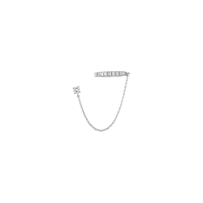 Aurate x Frye: Lab Grown White Sapphire Stud and Ear Cuff Vermeil White Gold First