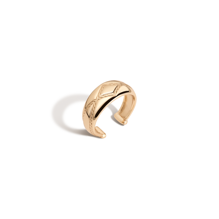 Aurate x Frye: Western Stitch Ear Cuff Yellow Gold Vermeil