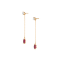 Aurate x Marilyn: Lab Grown Red Marquise Earring Threader Vermeil Yellow Gold