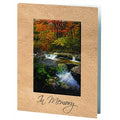 Autumn stream service folder used in funeral service operations, from lynch supply