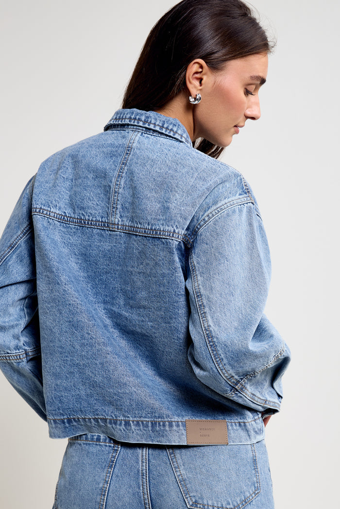 Balloon Sleeve Denim Jacket - 7056