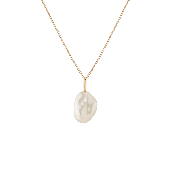 Baroque Pearl Pendant Necklace Vermeil 14k Yellow Gold Gold First
