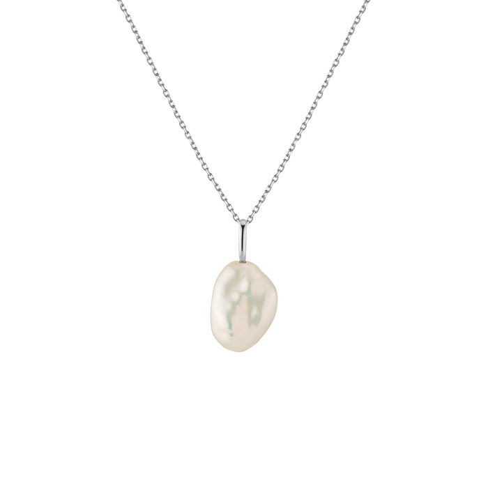 Baroque Pearl Pendant Necklace Vermeil 14k White Gold Gold First