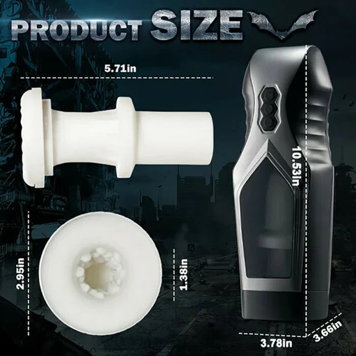 BATMAN- 7 Thrusting & Vibrating With Huge Visible Window Oral Male Masturbator
