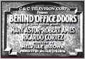 BEHIND OFFICE DOORS - 1931 MARY ASTOR - RARE DVD