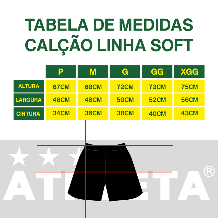 Bermuda Masculina Athleta Soft 26 - Preto