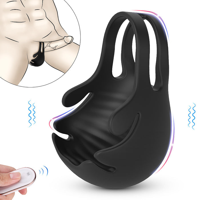 Bigger version - 9-Speed Vibrating Penis Ring with Testicles Teaser