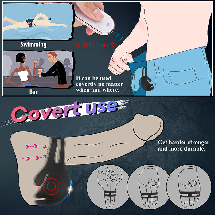 Bigger version - 9-Speed Vibrating Penis Ring with Testicles Teaser