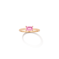 Birthstone Baguette Ring - Pink Tourmaline Vermeil 14k 18k Yellow Gold First
