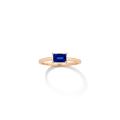 Birthstone Baguette Ring - Sapphire Vermeil 14k 18k Yellow Gold First