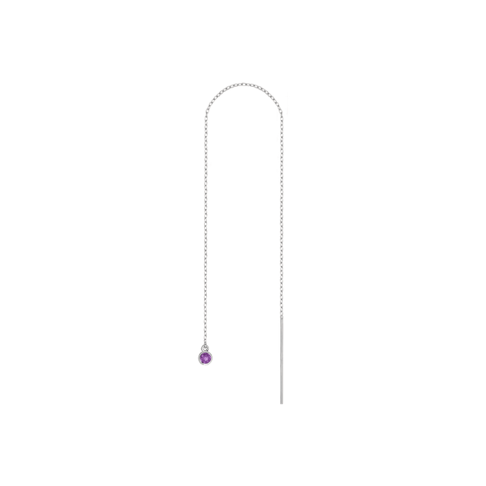 Birthstone Threader Amethyst - Feb 14K 18K White Gold First