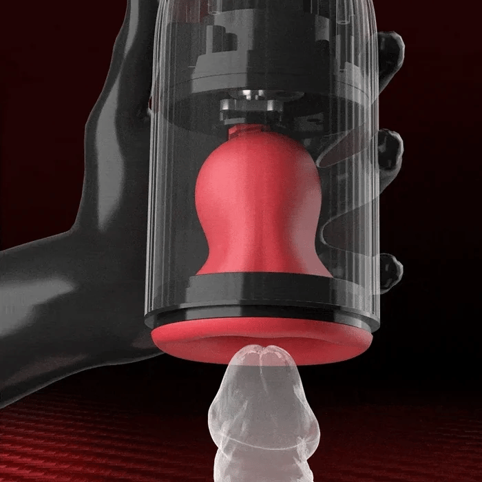 black and Red Cyclone Thruster Rotating Vibration Suction Penis Vibrators