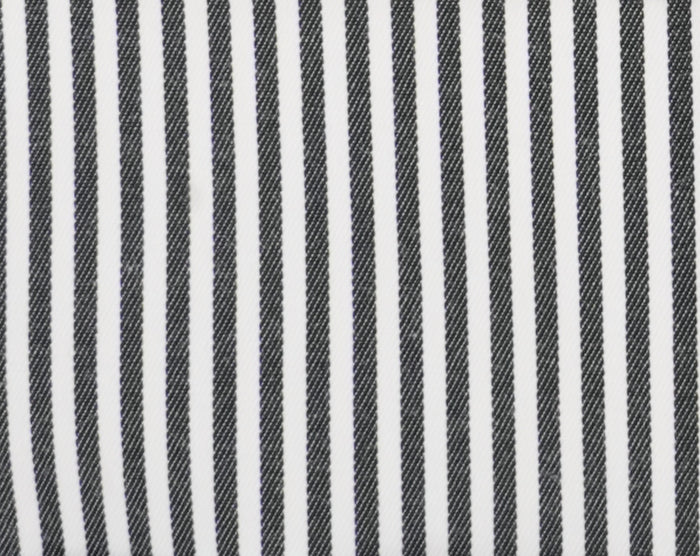 Black and white bold stripe French cuff dress shirt with tie cuff links and pocket square