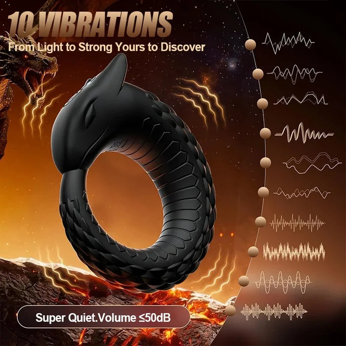 BlackDragon - Vibrating Cock Ring for Couples