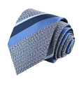 Blue textured diagonal stripe tie