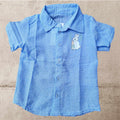 Blue Gingham Bunny Button Up