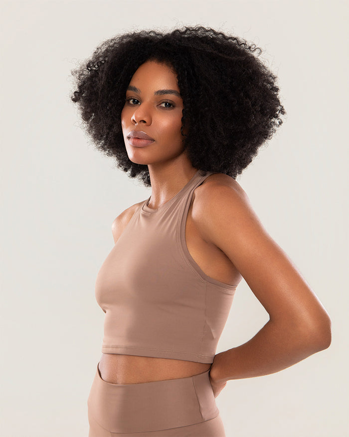Blusinha Basic Feminina  Athleta Marrone