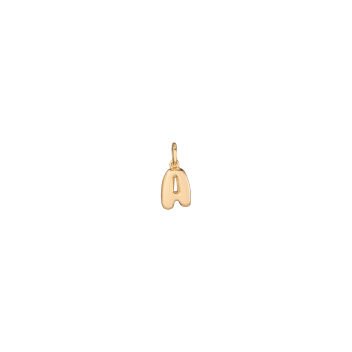 Bold Bubble Letter Pendant Vermeil 14k Yellow Gold A First
