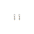 Bold Lab Grown White Sapphire Huggie Earrings Vermeil Yellow Gold