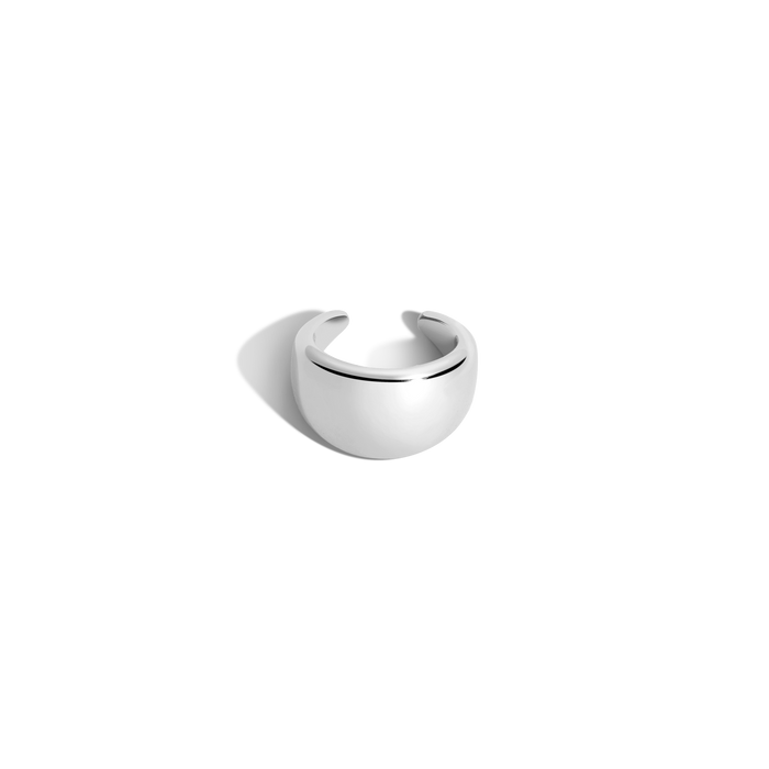 Bold Tapered Ear Cuff Vermeil White Gold