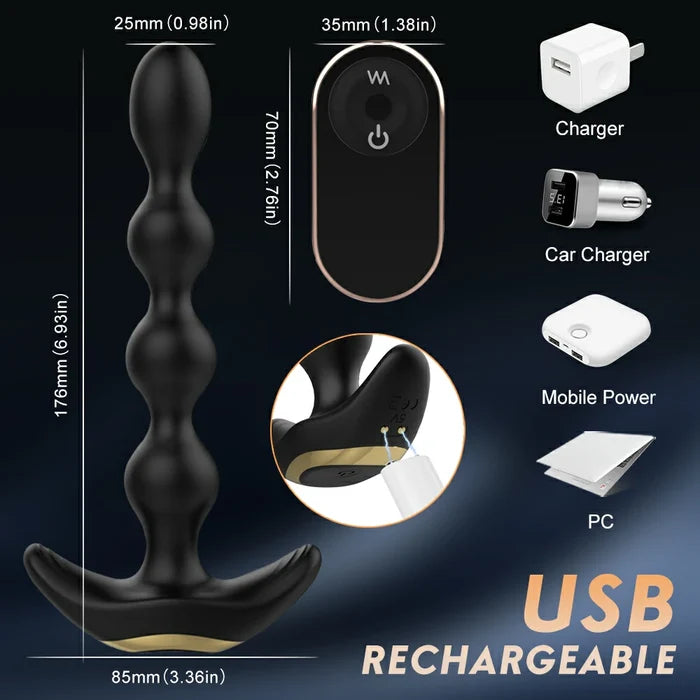Booty probe vibrating anal beads