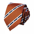 Brown diagonal stripe tie