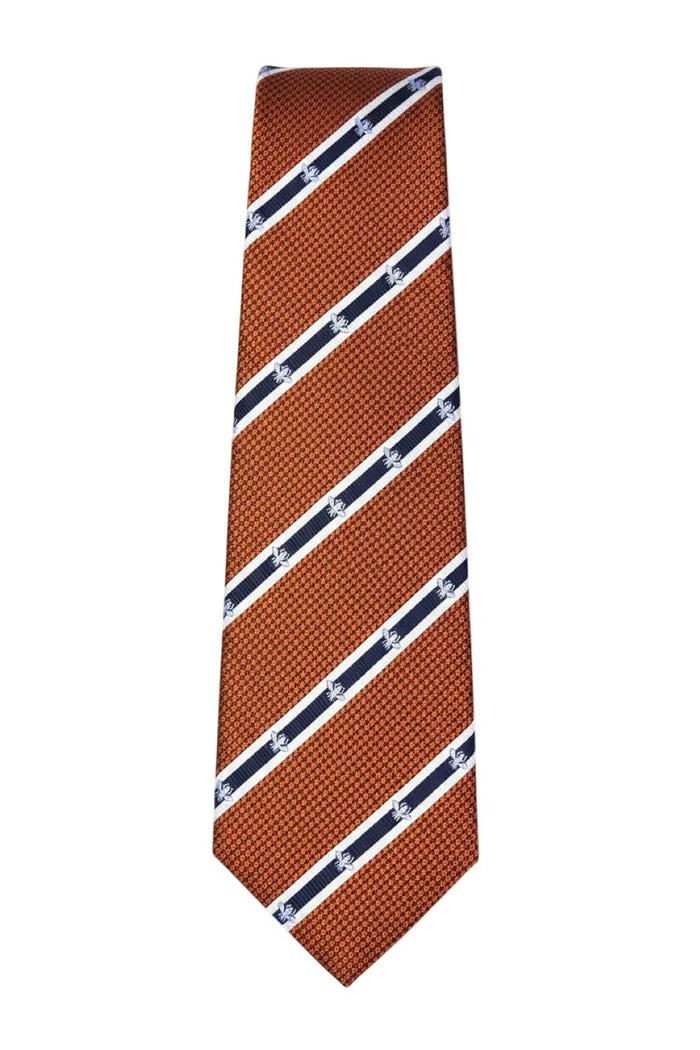 Brown diagonal striped tie