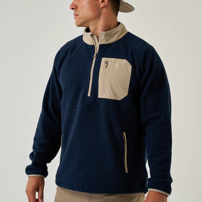 Burlebo Micro Fleece - Dark Blue quarter zip