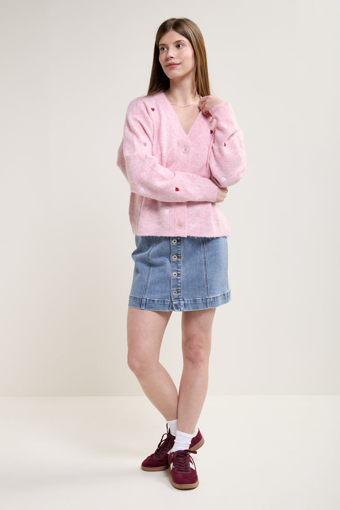 Button Denim Skirt - 7044