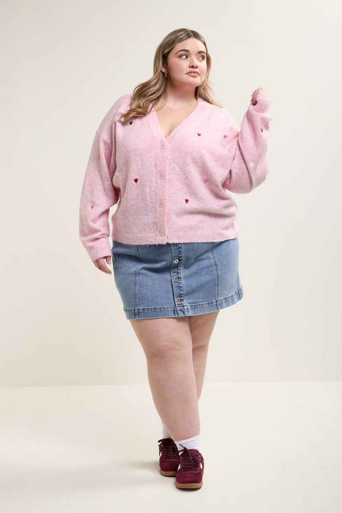 Button Denim Skirt - 7044
