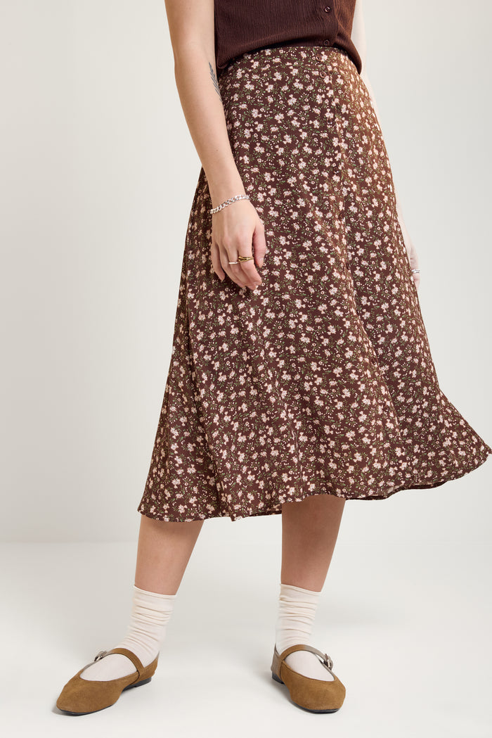Button Midi Skirt - 6016