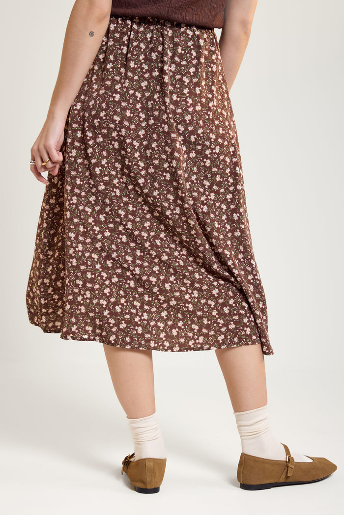 Button Midi Skirt - 6016